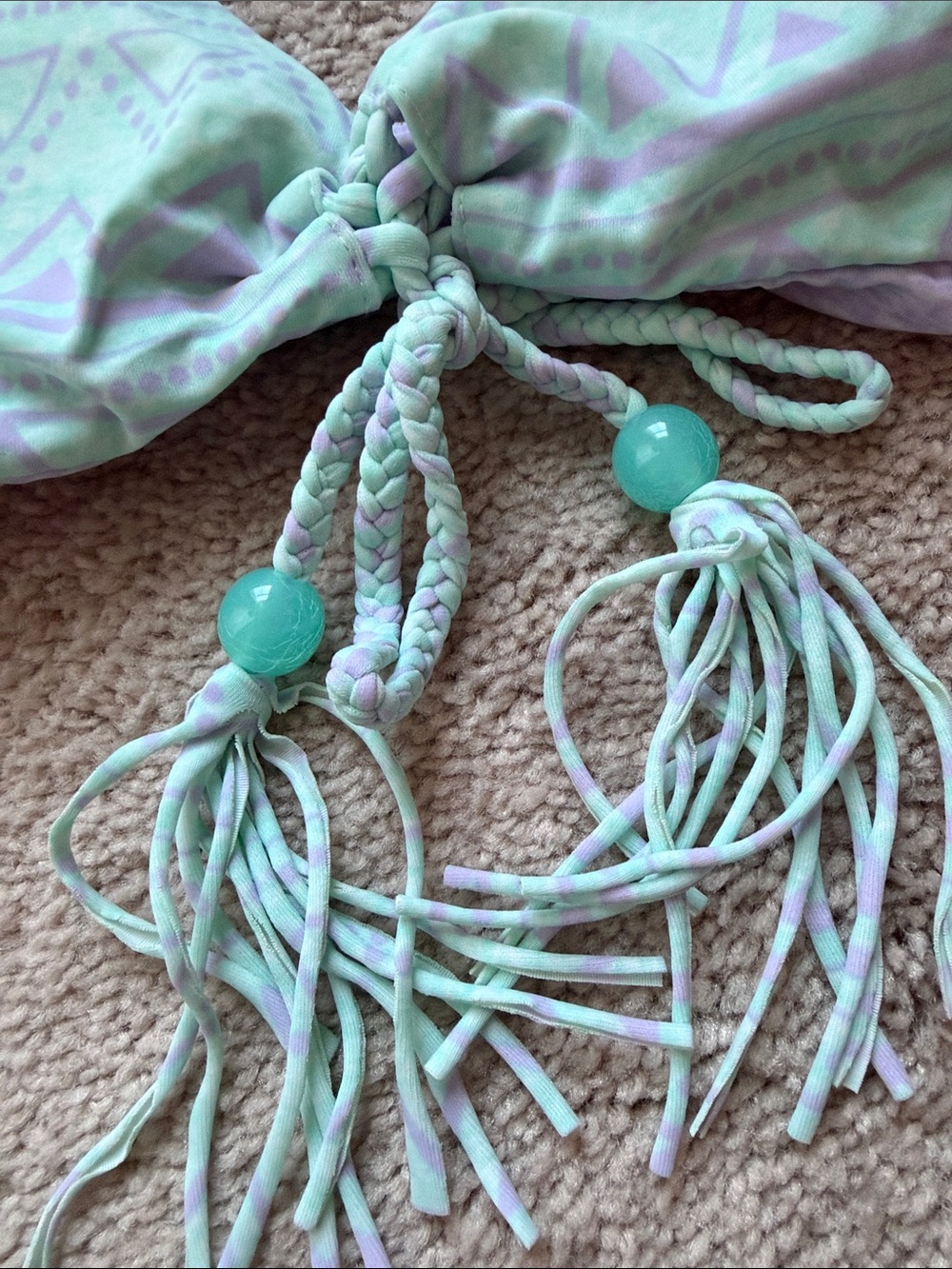 Victoria's Secret Reversible Blue/Lilac Halter Bikini with Blue Tassels - Picture 8 of 10